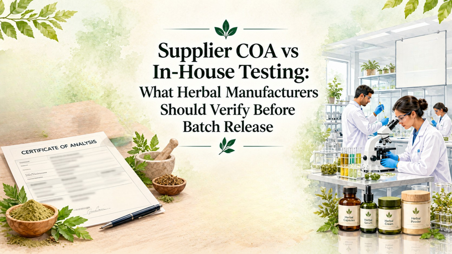 Supplier COA vs In-House Testing: What Herbal Manufacturers Should Verify Before Batch Release