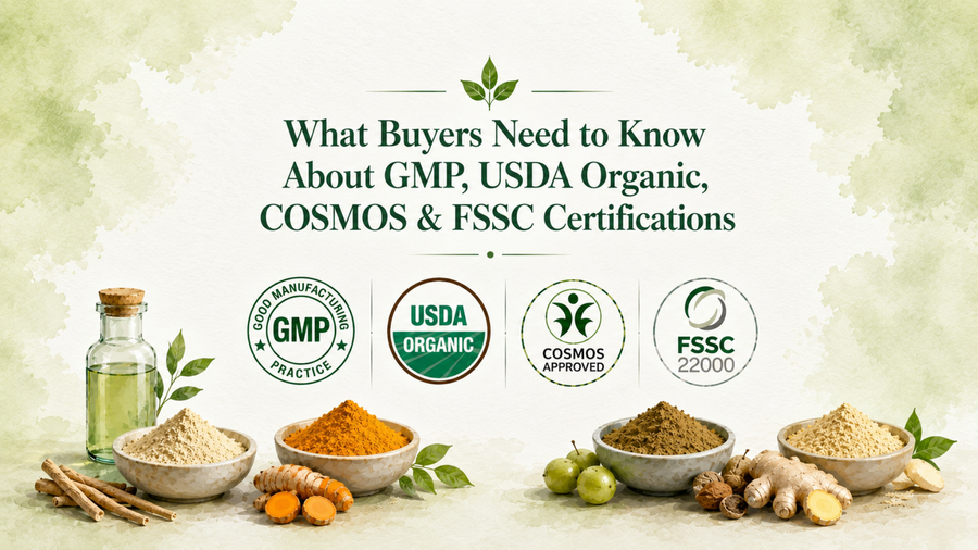 What Buyers Need to Know About GMP, USDA Organic, COSMOS & FSSC Certifications