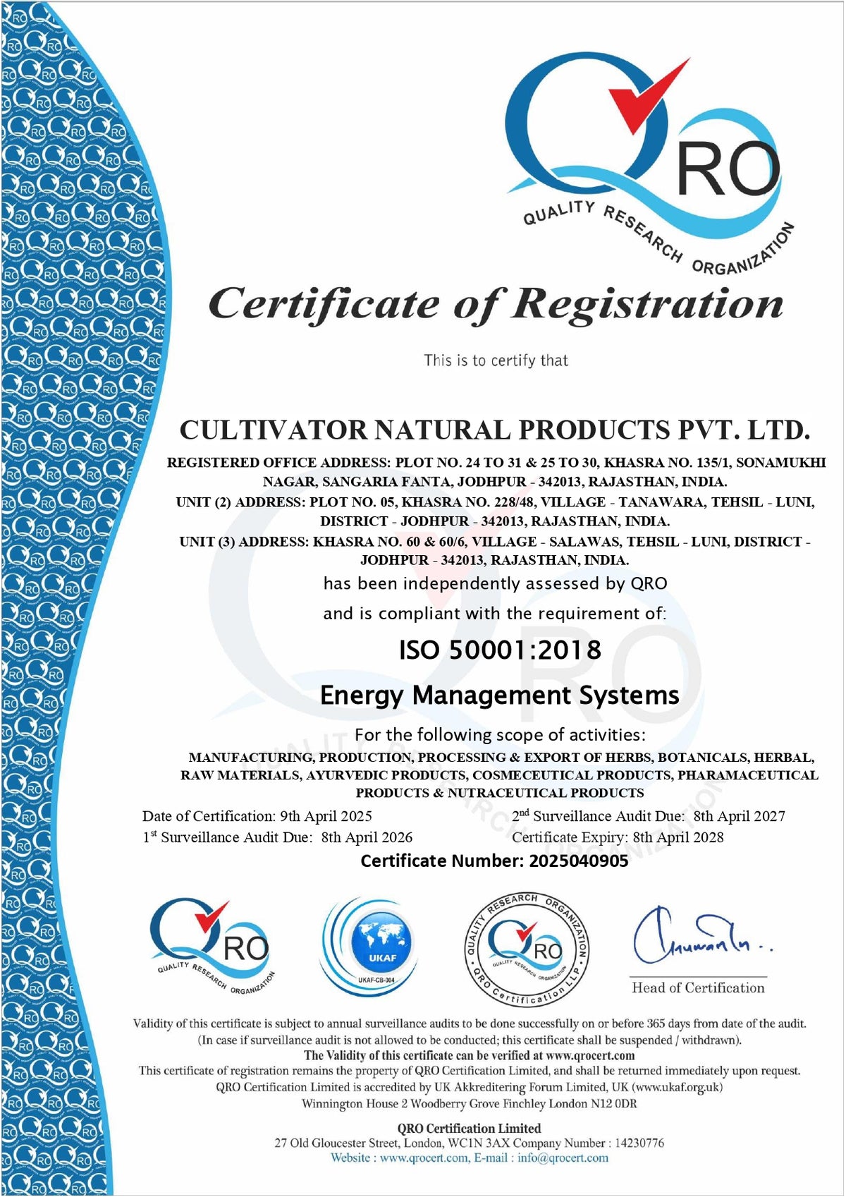 Certificate