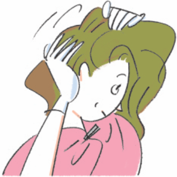 Bend hair forward